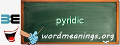 WordMeaning blackboard for pyridic